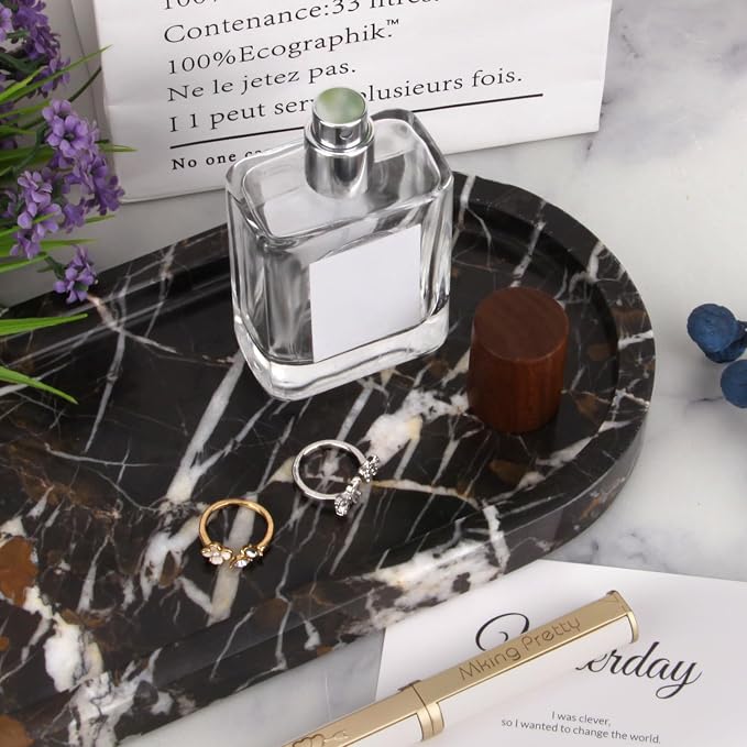 Natural Marble Tray Oval, Bathroom Vanity Tray - Image 7