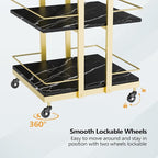 Esthetician Cart with Wheels Utility Salon Rolling Trolley, Tattoo Manicure - Image 7