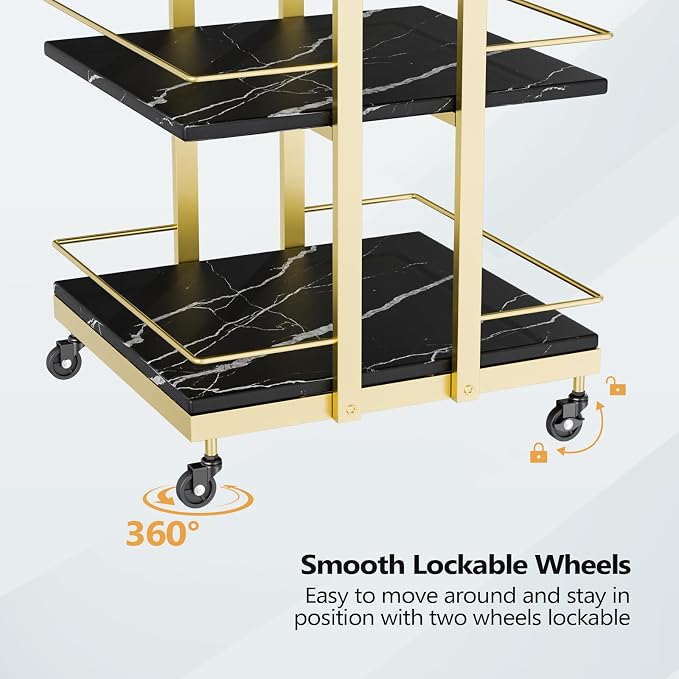 Esthetician Cart with Wheels Utility Salon Rolling Trolley, Tattoo Manicure - Image 7