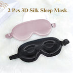 BeeVines 2 Pack 3D Contoured Sleep Mask 22 Momme Mulberry Silk Sleeping Eye - Image 7