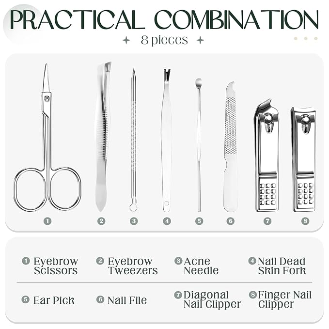 Hanaive 6 Set Manicure Set 48 Pcs Nail Clippers Pedicure Kit Gift - Image 3