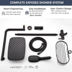 SonTiy Retrofit Rain Shower System Wall Mount, Oil Rubbed Bronze 12 Inch Rain - Image 7