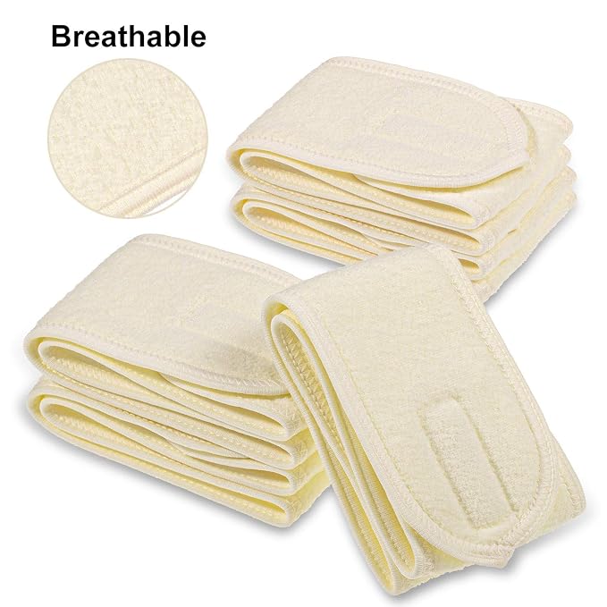 Whaline Spa Facial Headband 4 Packs Head Wrap Terry Cloth Headband Adjustable - Image 4