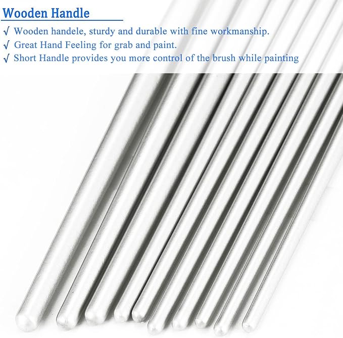 BOSOBO Paint Brushes Set, 2 Pack 20 Pcs Round Pointed Tip Paintbrushes Nylon - Image 5
