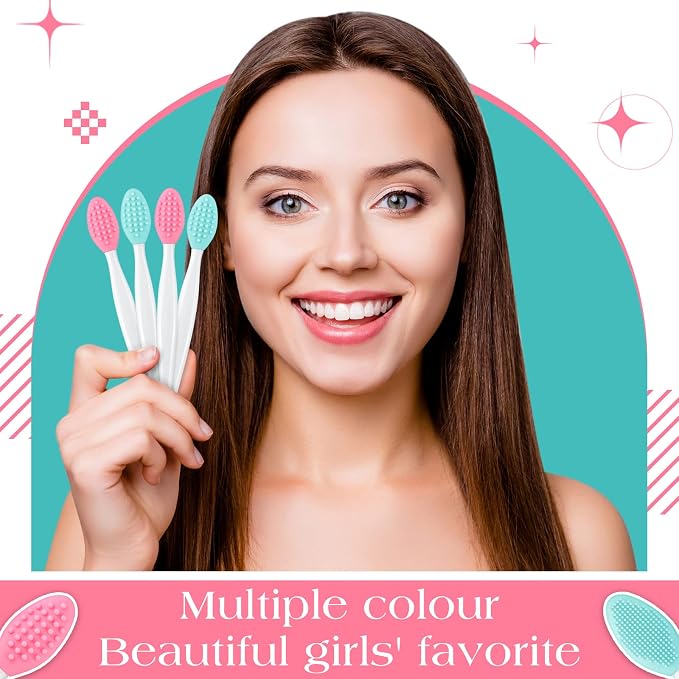 Patelai 24 Pcs Lip Scrub Brush Silicone Lip Scrubber Exfoliator - Image 4