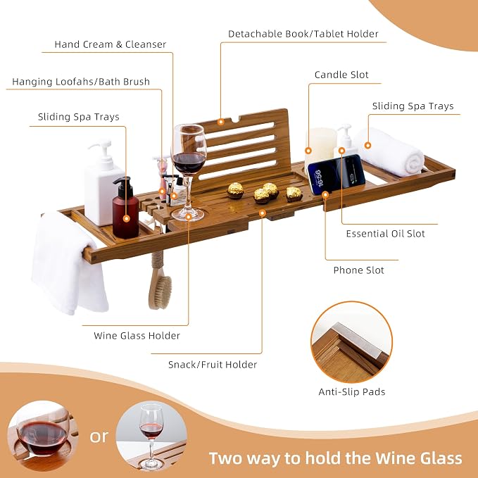 Luxury Teak Bathtub Tray - Image 5