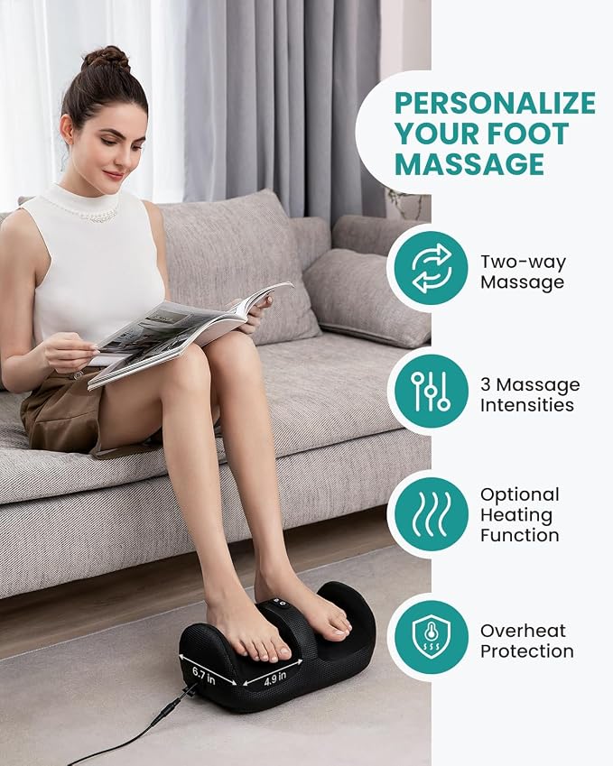 Nekteck Foot Massager with Heat & Foot Roller, Shiatsu Calf Leg Massager - Image 4