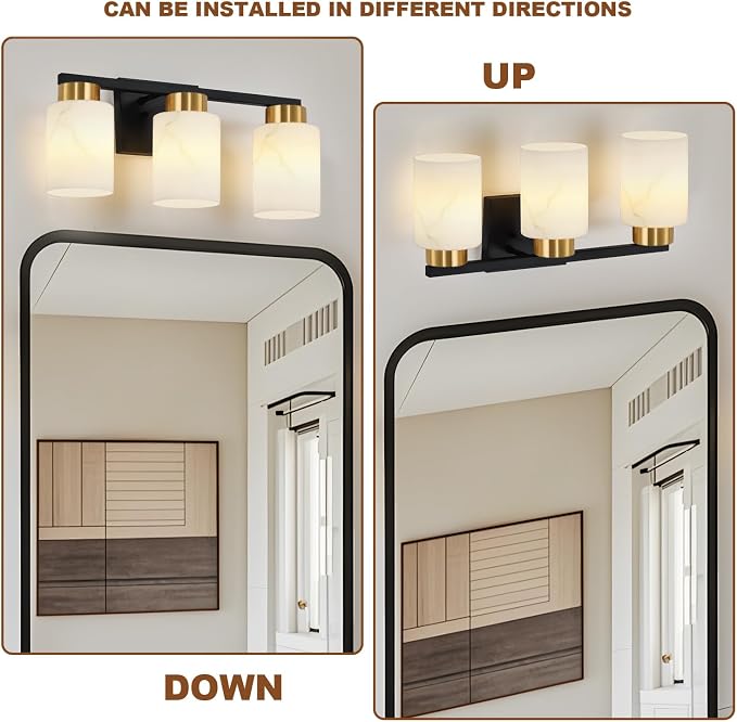 3-Light Bathroom Light Fixtures, Modern Vanity Lights, Living Room, E26 Base - Image 5