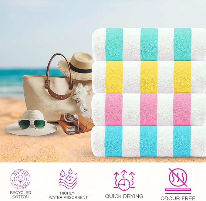 CASA COPENHAGEN Cabana Beach Towel Designed in Denmark Rough and Tough - Image 3