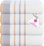 CASA COPENHAGEN White Bay 4Pcs 100% Egyptian Cotton Designer Hand Towels Gift by CASACOPENHAGEN