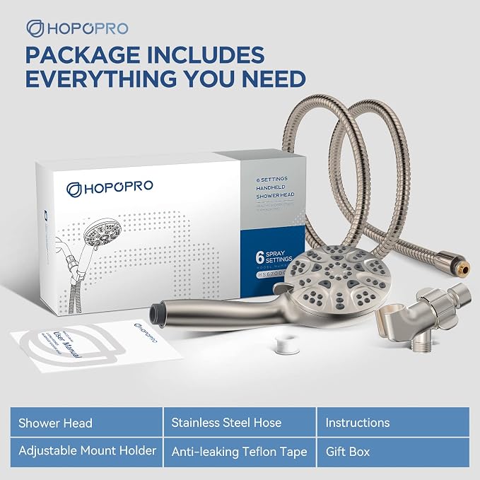 6-Mode High Pressure Handheld Shower Head Set, Consumer Reports Recommended - Image 7