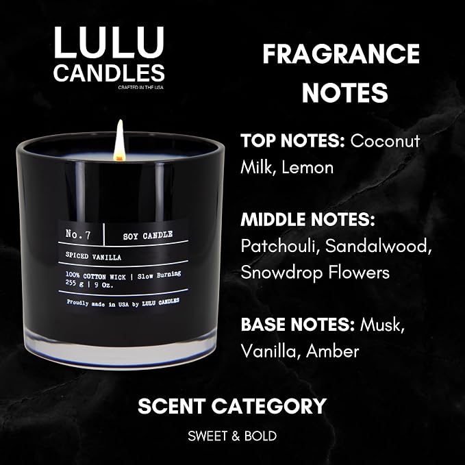 Lulu Candles | Spiced Vanilla | Luxury Scented Soy Jar Candle | Hand Poured in - Image 2