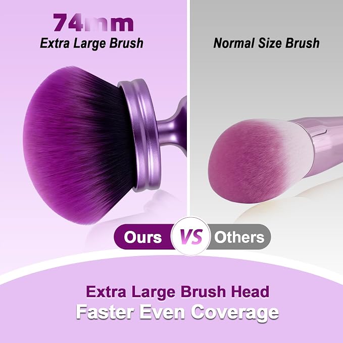 Extra Large Body Makeup Brush for Self Tanner, 3.2" Wide-headed Kabuki Tanning - Image 4