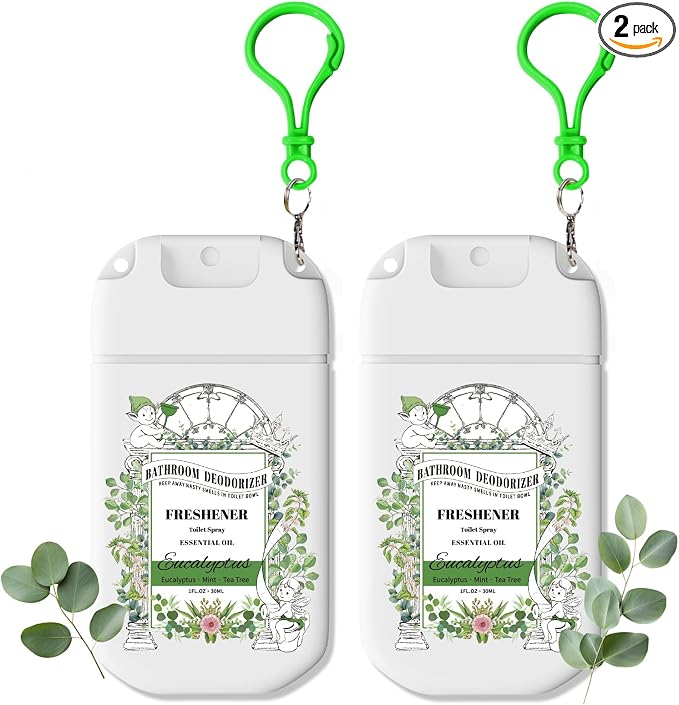 Pocket Size Toilet Spray for Poop, Eucalyptus Scent, Bathroom Odor Eliminator by AzulFra