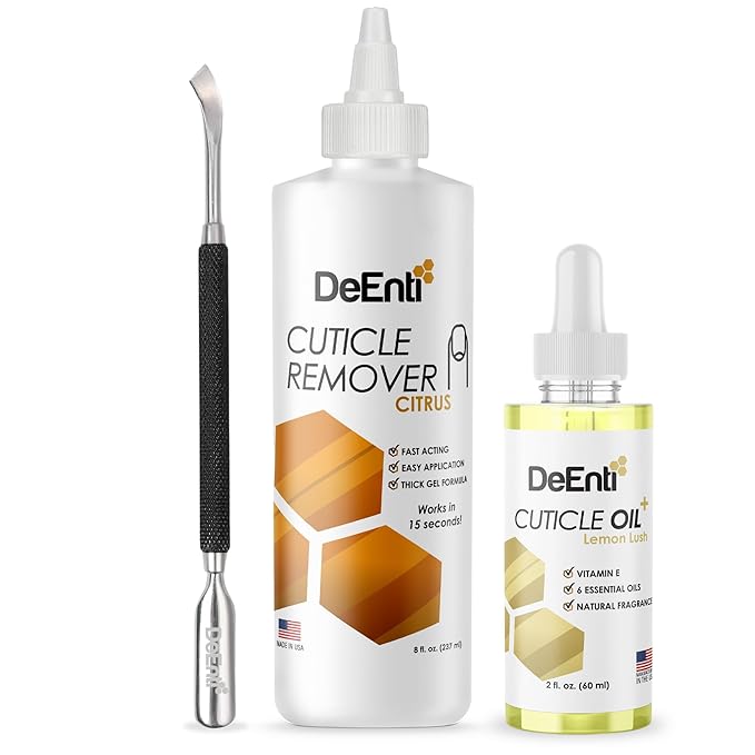 DeEnti Cuticles Maintenance Pack, Bundle Includes Citrus Scented Cuticle Remover by DeEnti