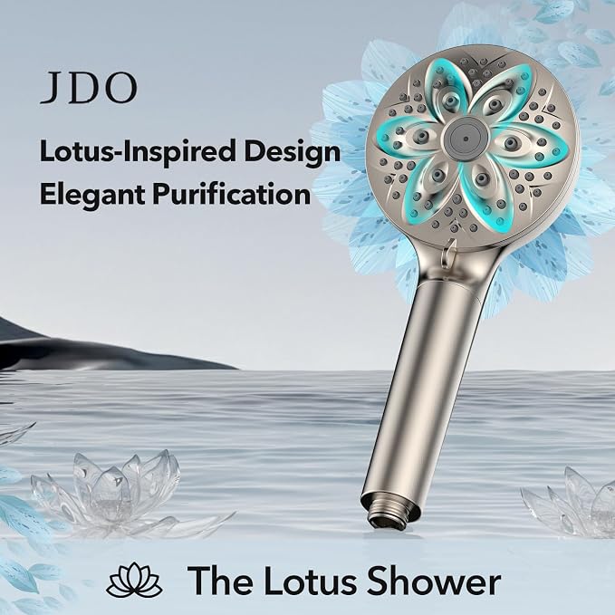 6-Setting Filtered Handheld Shower Head, JDO High Pressure Shower Head - Image 2