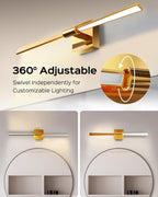 JACKYLED Modern Bathroom Light Fixtures Over Mirror 3 Color Temperatures 2-Head - Image 4
