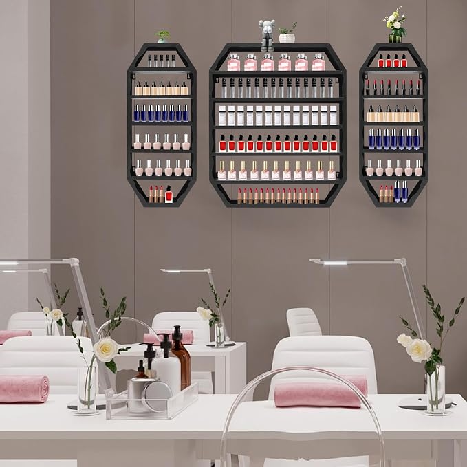 Nail Polish Organizer Wall Mounted, Metal Nail Polish Storage Holder - Image 2