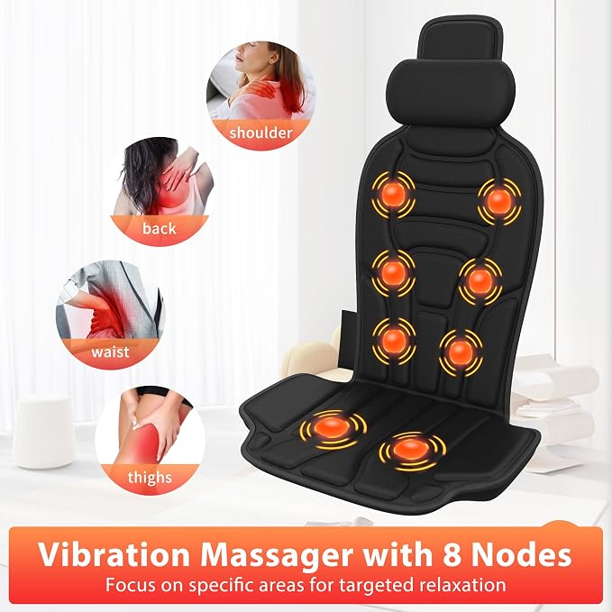 Back Massager with Heat，Vibration Massage Chair Pad with 5 Massage Modes & - Image 2