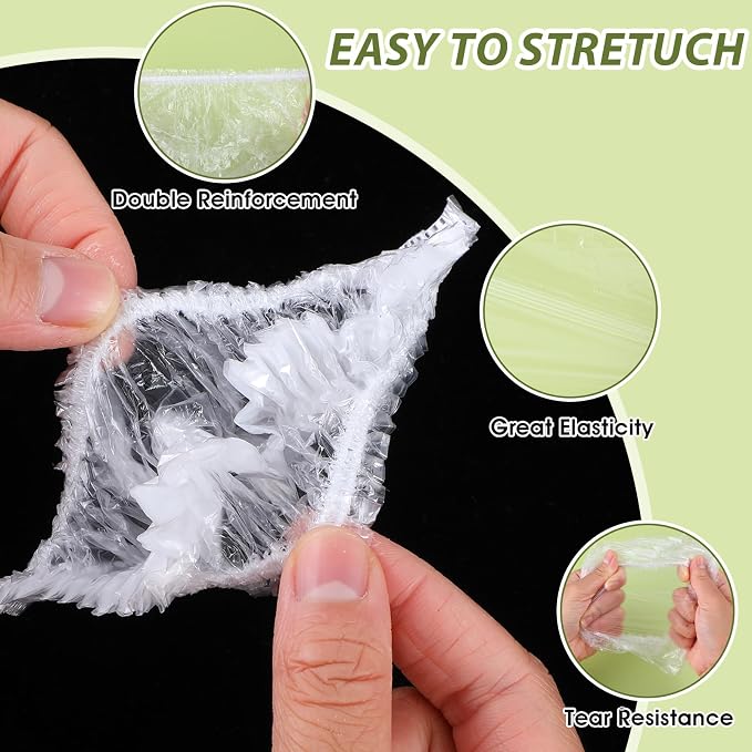 50 Pcs Large Disposable Shower Caps, Waterproof Clear Plastic Shower Cap - Image 5