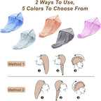 Soft Microfiber Hair Drying Towel Wrap, 5 Pack Elastic Hair Turbans - Image 4
