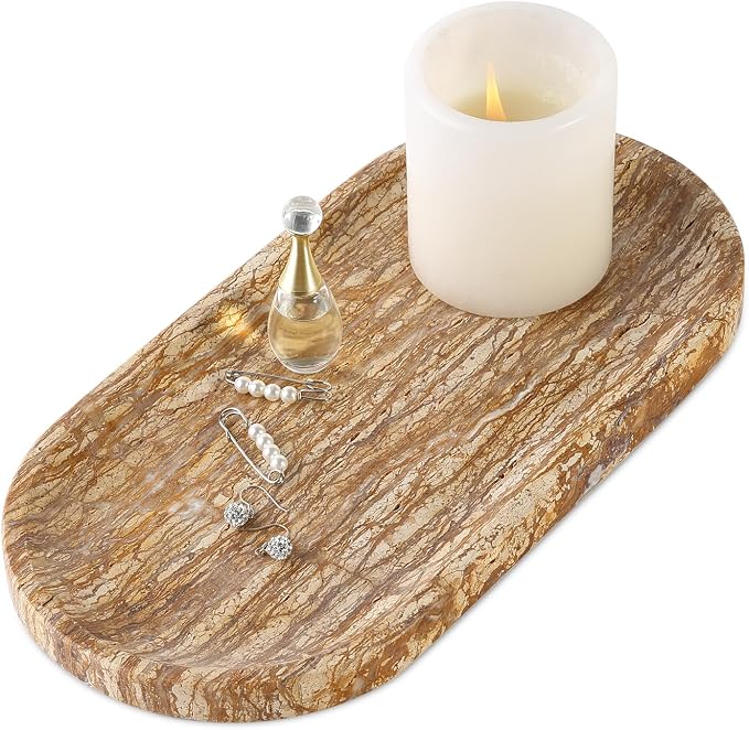 Koville Turkish Natural Marble Tray, Catchall Tray by Koville