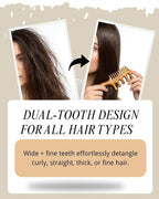 Wooden Scalp Massager Comb – Natural Wood Wide & Fine Tooth Hair Comb - Image 5