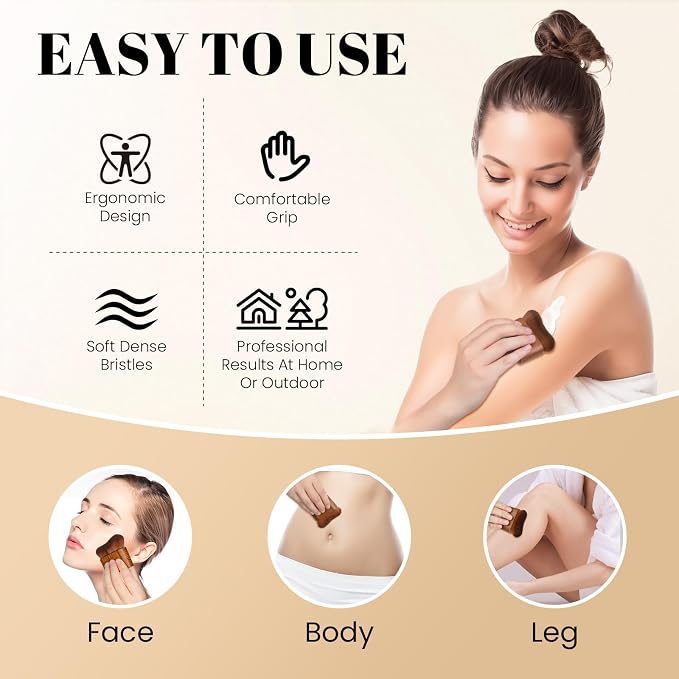 Large Kabuki Self Tanner Brush | Professional Body Makeup Brush - Image 3