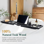 Teak Bathtub Tray | Adjustable Width Tray - Image 5