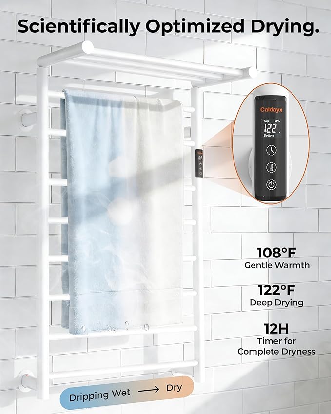 Foldable Heated Towel Rack, Dual-Zone Electric Towel Warmer Rack - Image 5