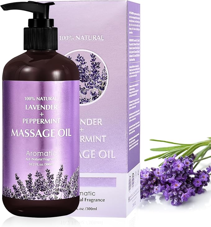 Lavender Massage Oil for Calming, Soothing and Relaxing Muscles Massage Oil for by Newvenper