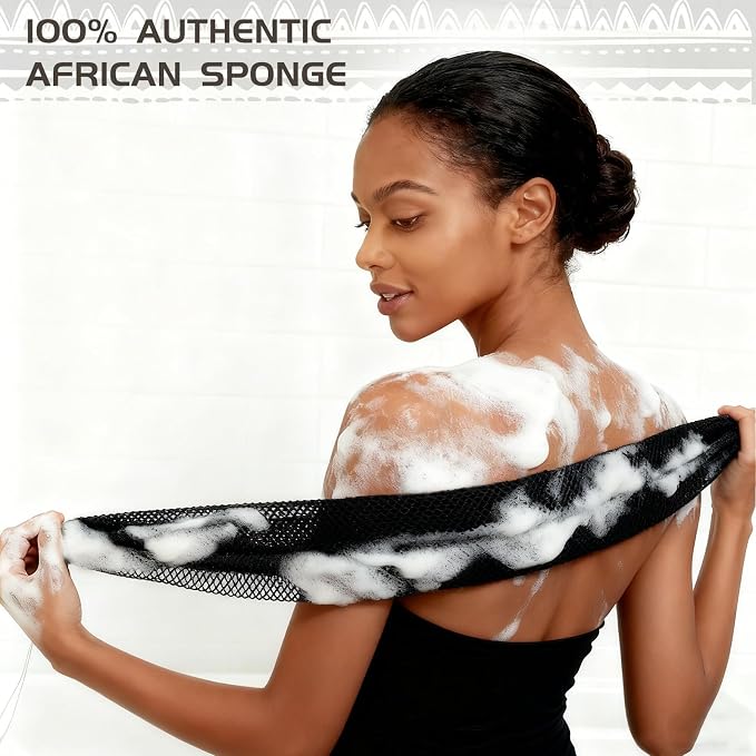 SPMKTBOZAI African Net Sponge Authentic, Loofah Exfoliating Body Scrubber Bath - Image 6