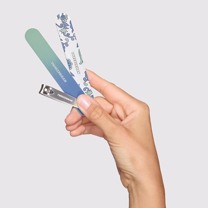 Tweezerman Blue and Green Paisley Manicure Kit - Image 6