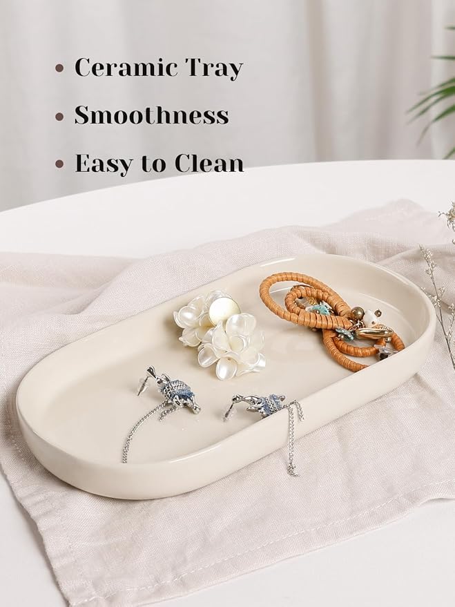 INGOFIN 7" Ceramic Bathroom Vanity Tray - Image 4
