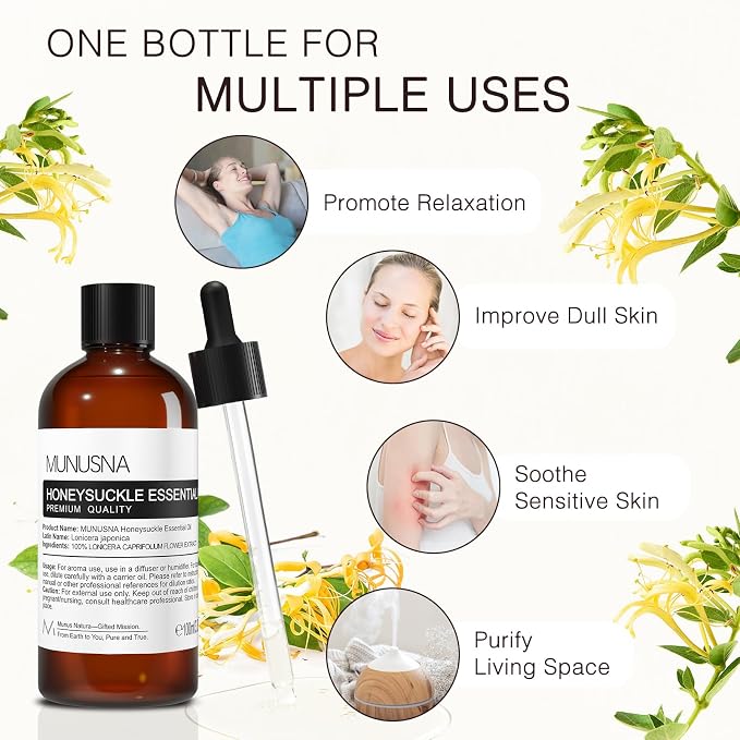 Honeysuckle Essential Oil 100ML, 100% Pure Honeysuckle Oil Aromatherapy Oil - Image 4