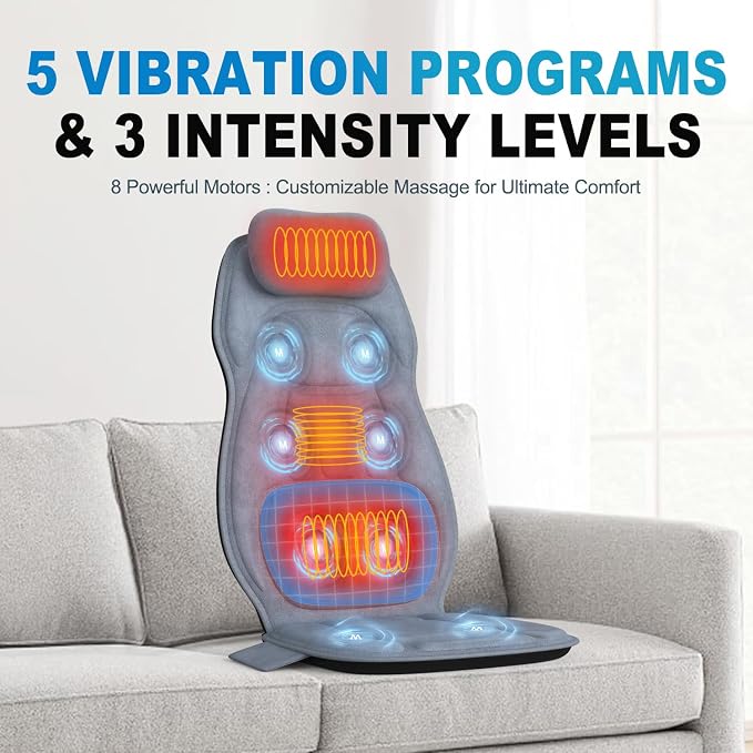 Back Massager with Heat, Full Body Massage Pad with Pillow Neck Support - Image 7
