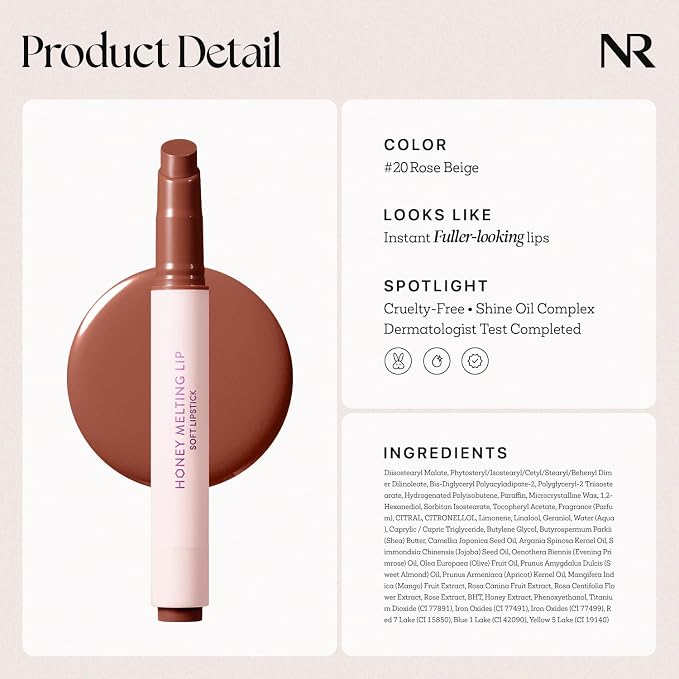 Nature Republic HONEY MELTING LIP SOFT LIP STICK, Hydrating Gloss, Moisturizing - Image 7