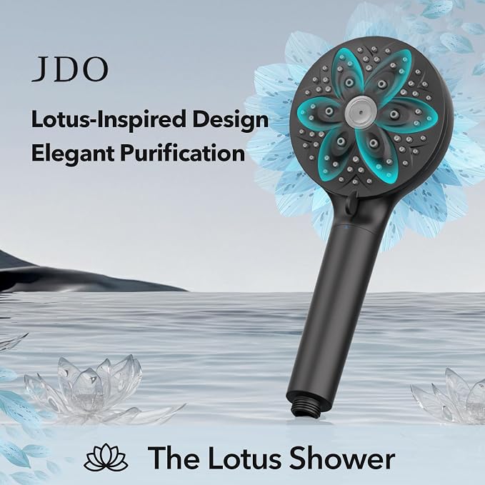 6-Setting Filtered Handheld Shower Head, JDO High Pressure Shower Head - Image 2