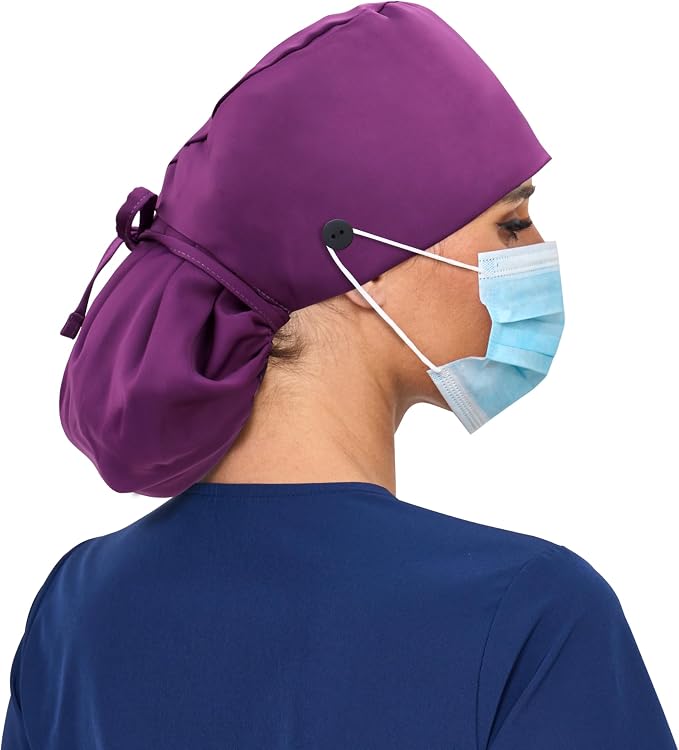 Satin Lined Scrub Cap, Adjustable Surgical Cap - Image 7