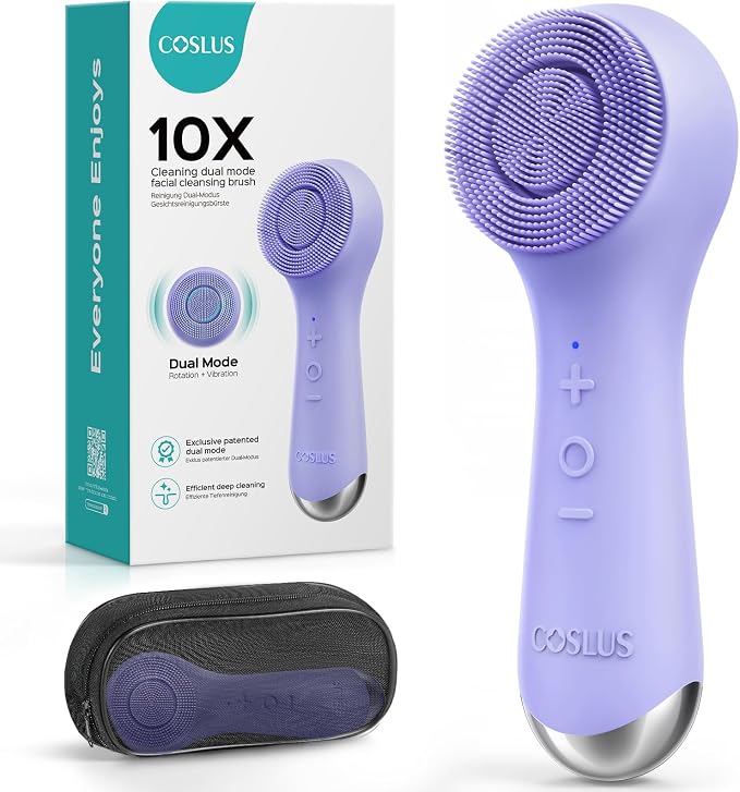 COSLUS FBS03 Face Scrubber Facial Cleansing Brush: 2 in 1 Spin and Vibration by COSLUS