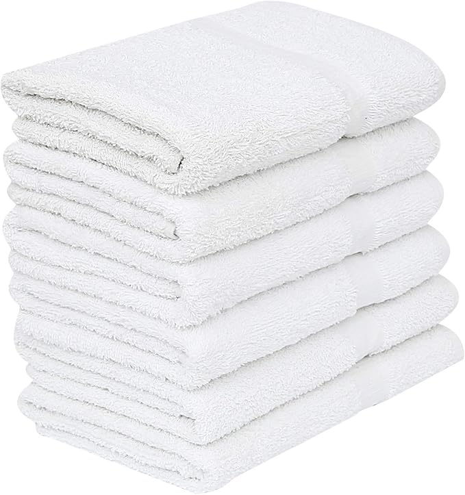 GOLD TEXTILES 12 White Economy Bath Towels Bulk Cotton Blend - Image 8