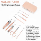 9 PCS Nail Clippers, ONEHERE Premium Manicure Set, Professional Grooming Gift - Image 3
