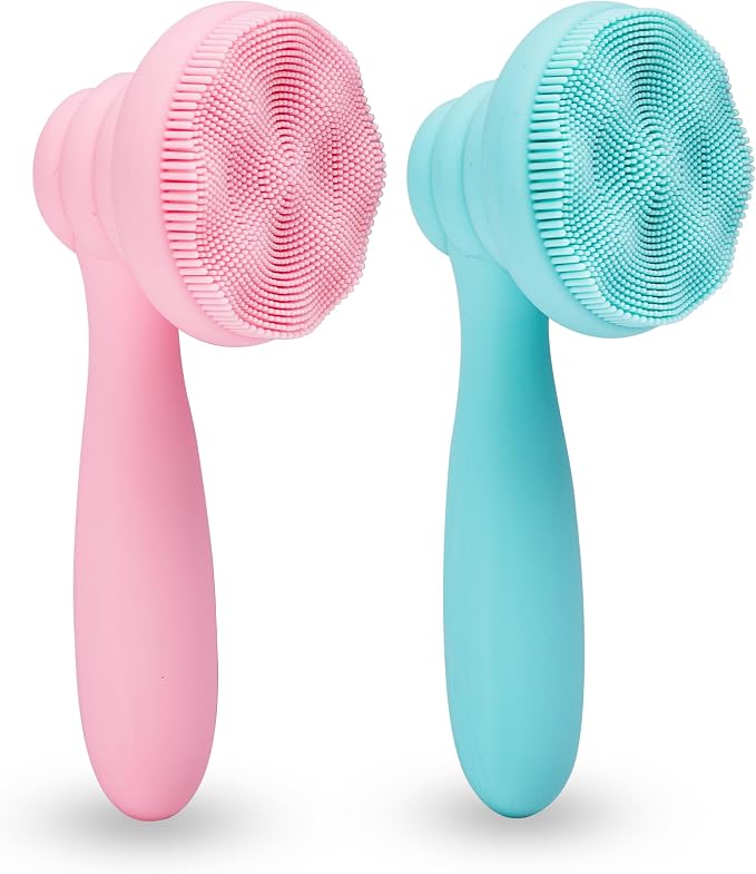 2 PC Silicone Facial Cleansing Brush Facial Scrubber Manual Exfoliating Facial by MtBoi