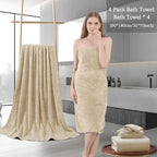 4 Piece Extra Large Bath Towels Set 35x70 Inches - Image 5