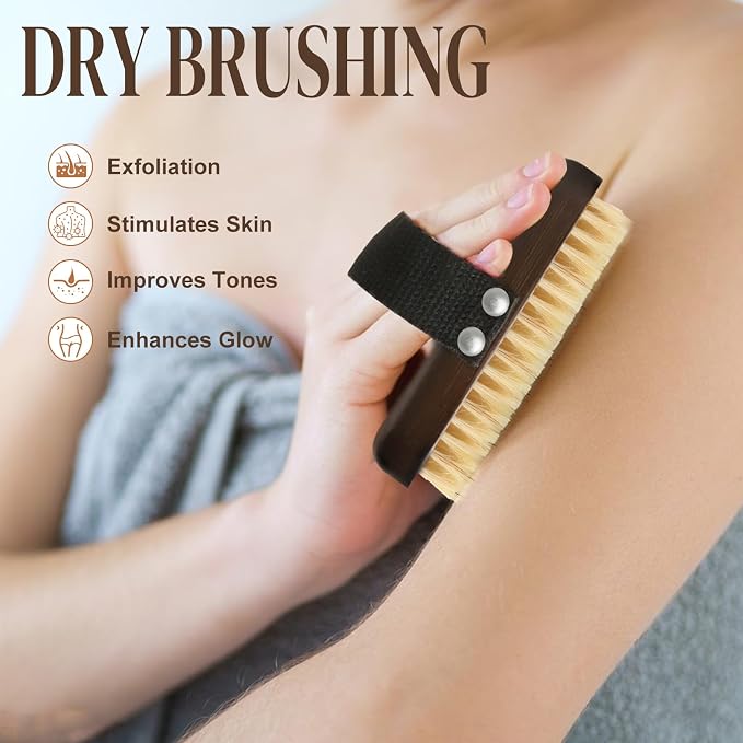 Dry Brushing Body Brush, Azymi Shower Brush - Image 4