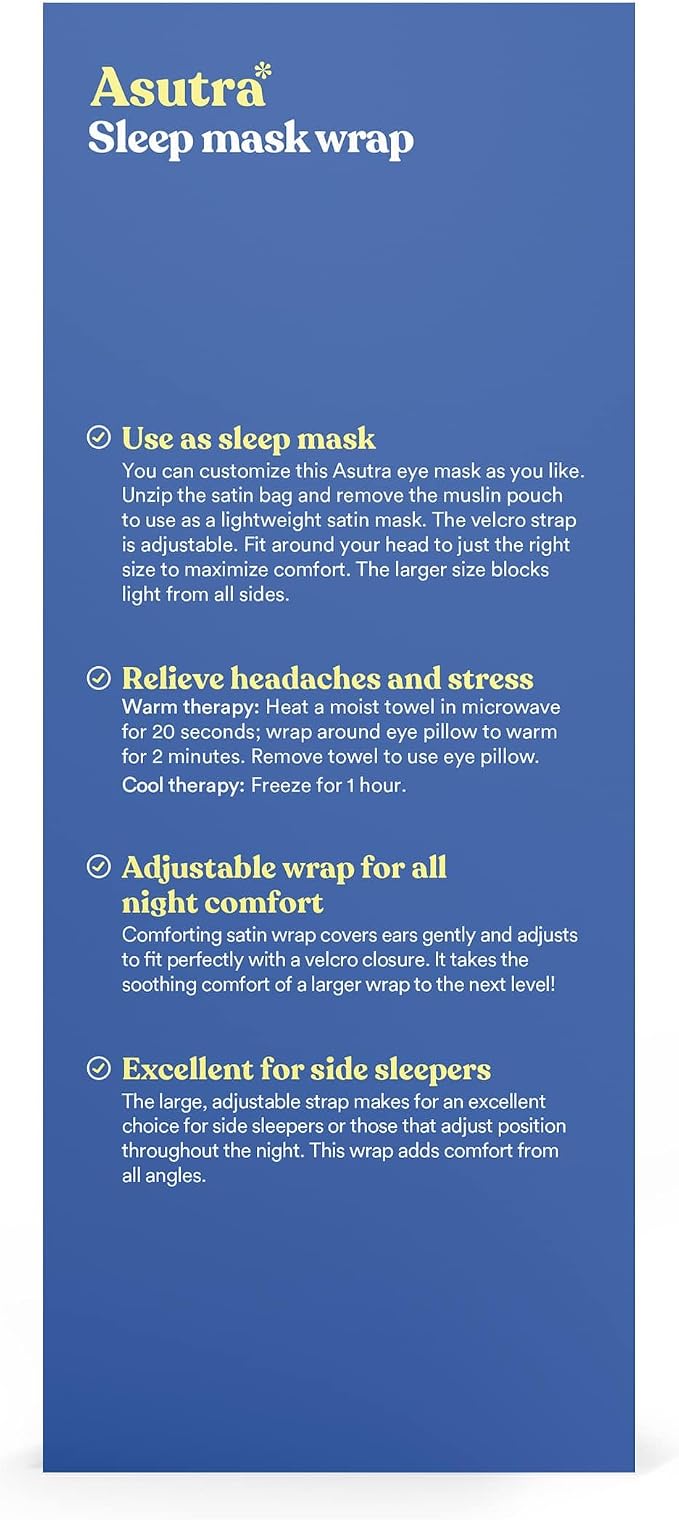 ASUTRA Eye Pillow Wrap for Sleep, Weighted Eye Mask, Meditation & Light - Image 4
