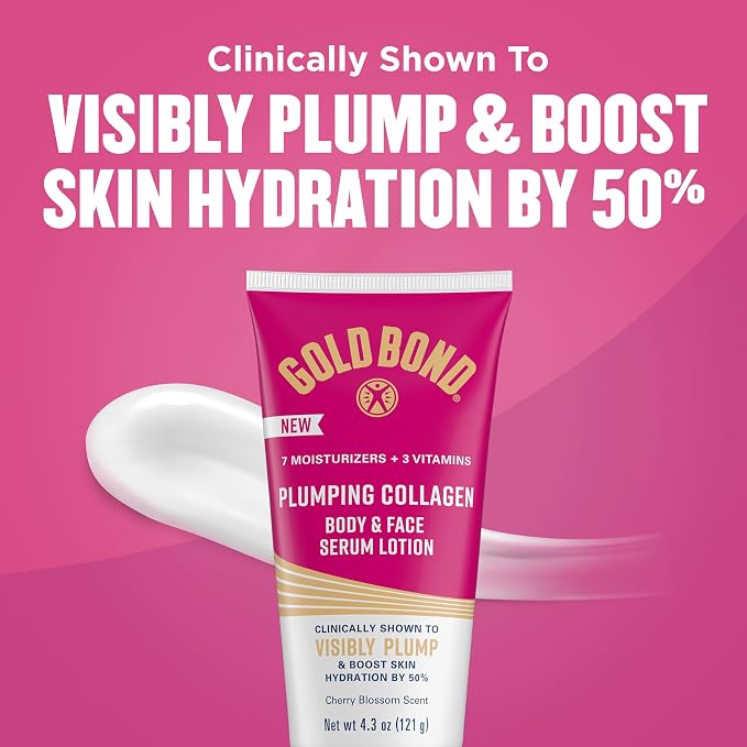 Gold Bond Plumping Collagen Body and Face Serum Lotion, Lightweight Hydrating - Image 3