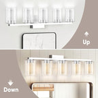 LED Modern Bathroom Light Fixtures Over Mirror, 5-Light Brushed Nickel Vanity - Image 8