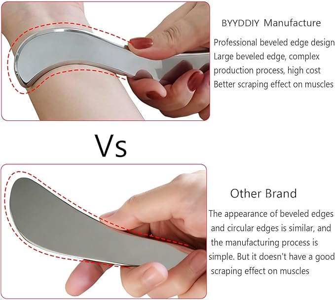 BYYDDIY 3 in 1 Stainless Steel Muscle Scraper Tools Set, Scraping Massage Tools - Image 2