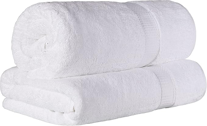 SUPERIOR Egyptian Cotton Pile Bath Sheet Set of 2, Ultra Soft Luxury Towels by SUPERIOR